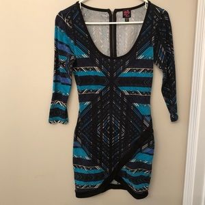 Bebe fitted tribal printed dress